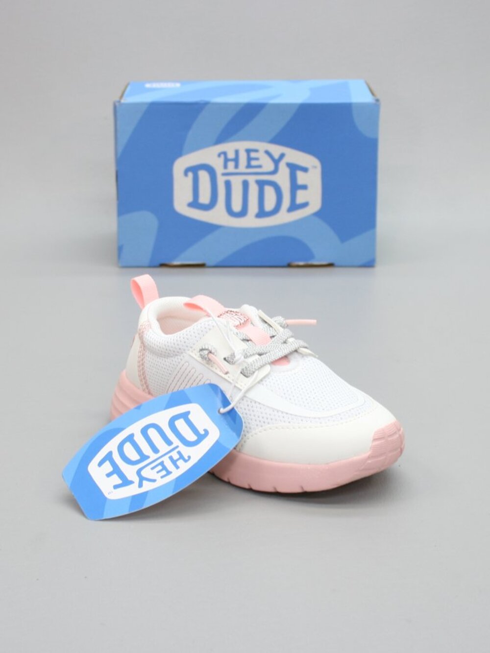 Hey Dude Toddler C9 Sirocco Play TD White Pink Slip-on Girls Gym Shoes Sneakers